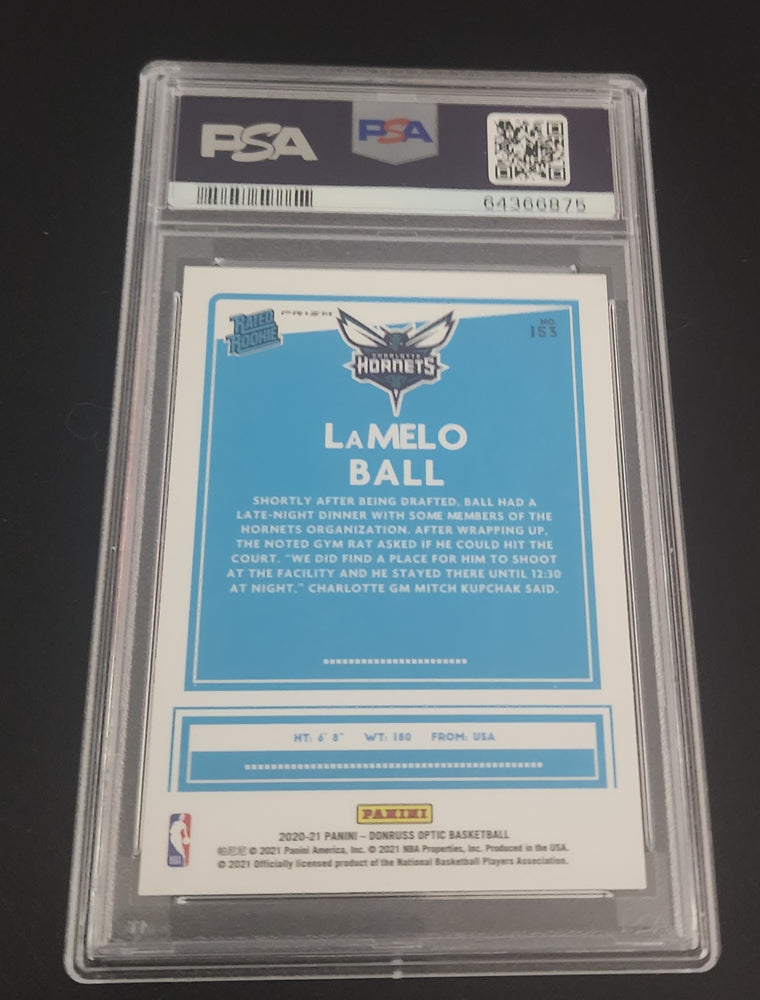 2020-21 Panini Donruss Optic Rated Rookie Holo #153 Rookie Rc Lamelo Ball Psa 10