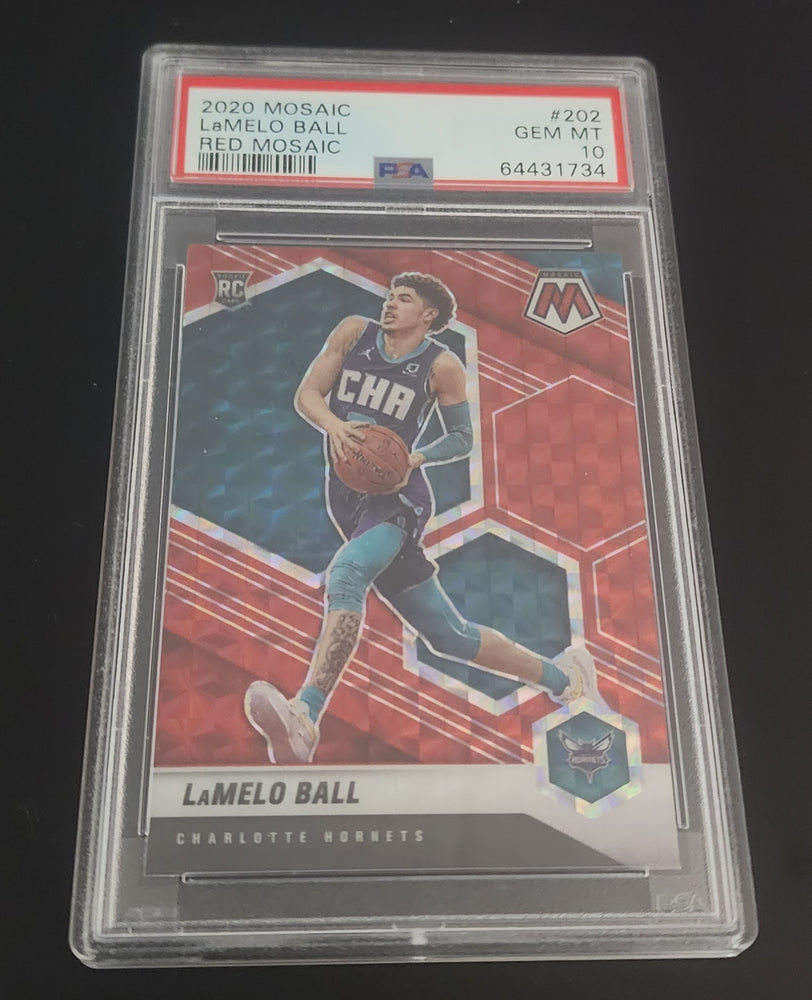 2020-21 Panini Mosaic Red Mosaic #202 Rookie Rc Lamelo Ball Psa 10