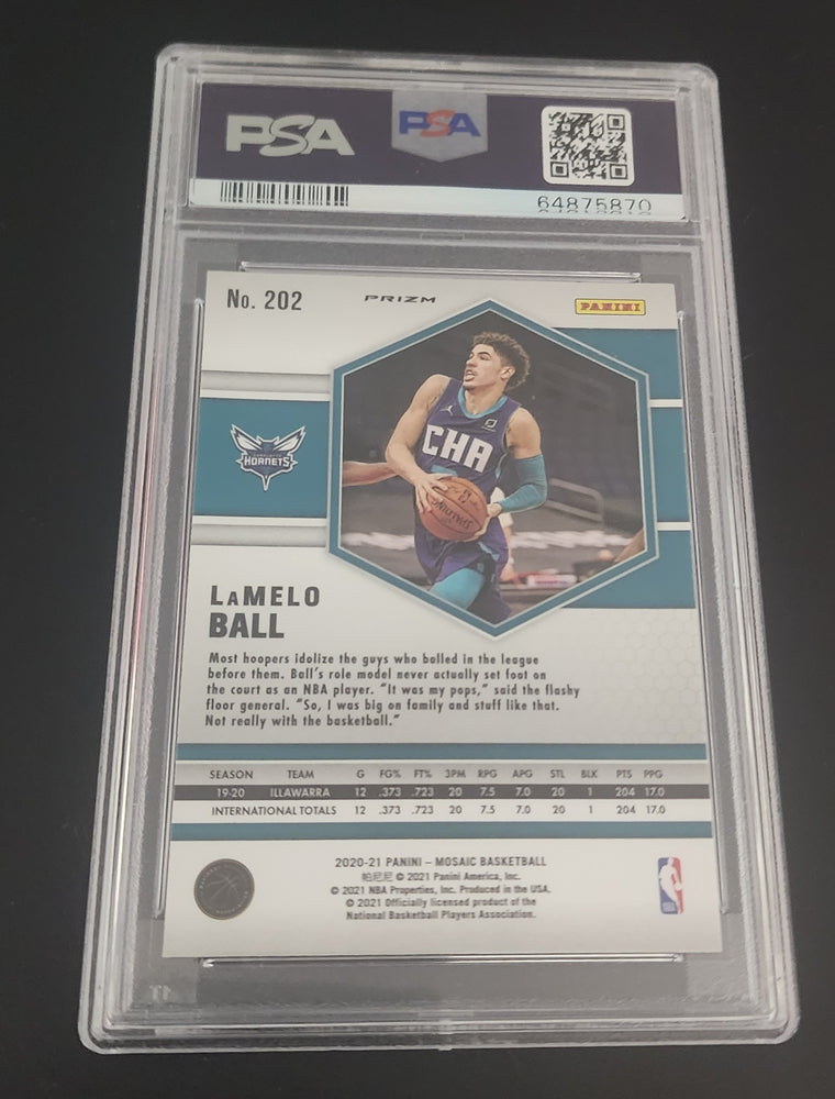 2020-21 Panini Mosaic Camo Pink #202 Rookie Rc Lamelo Ball Psa 10