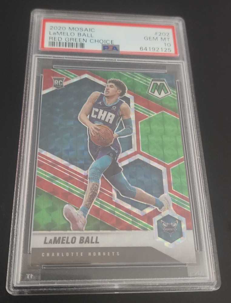 2020-21 Panini Mosaic Red Green Choice #202 Rookie Rc Lamelo Ball Psa 10