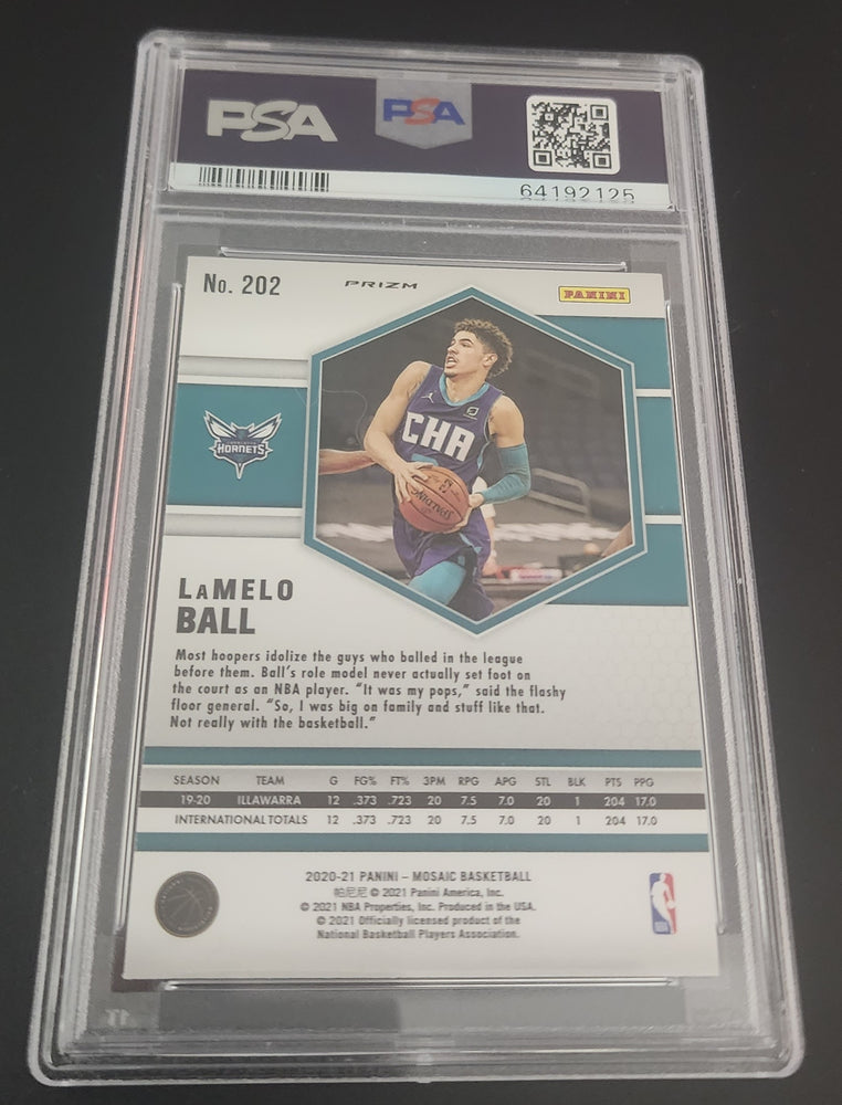 2020-21 Panini Mosaic Red Green Choice #202 Rookie Rc Lamelo Ball Psa 10