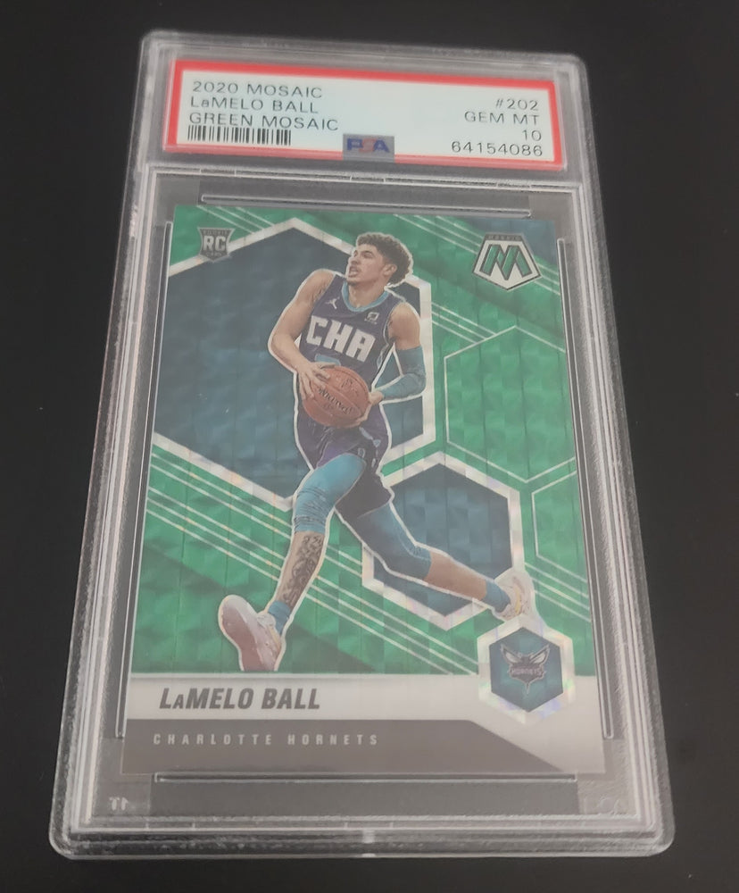 2020-21 Panini Mosaic Green Mosaic #202 Rookie Rc Lamelo Ball Psa 10