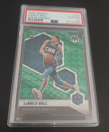 2020-21 Panini Mosaic Green Mosaic #202 Rookie Rc Lamelo Ball Psa 10