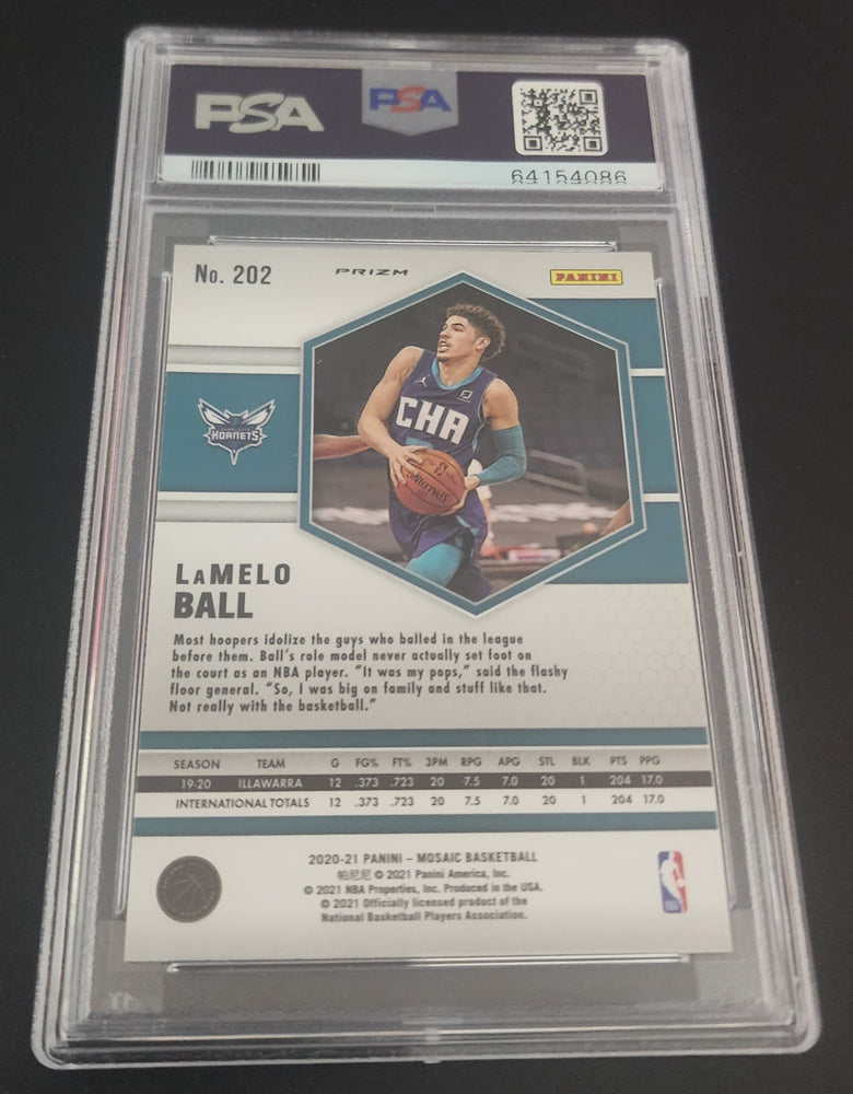 2020-21 Panini Mosaic Green Mosaic #202 Rookie Rc Lamelo Ball Psa 10