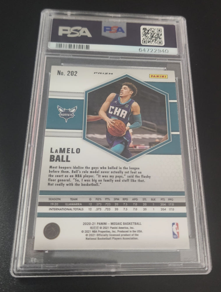 2020-21 Panini Mosaic Green Mosaic #202 Rookie Rc Lamelo Ball Psa 10