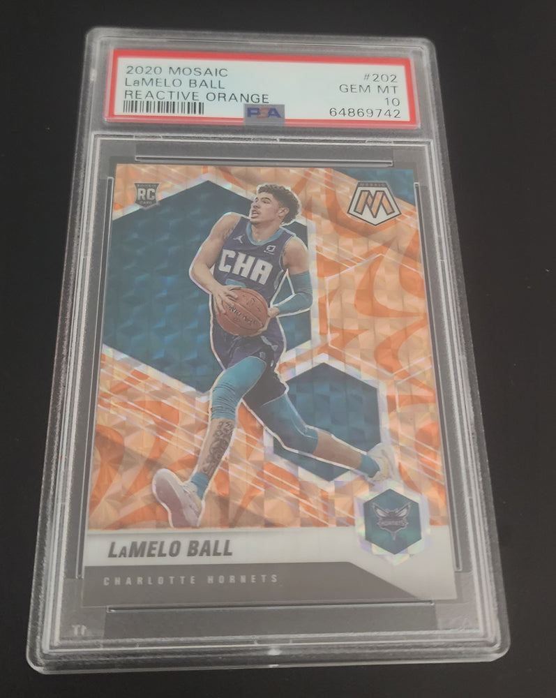 2020-21 Panini Mosaic Reactive Orange #202 Rookie Rc Lamelo Ball Psa 10