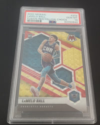 2020-21 Panini Mosaic Fusion Red / Yellow Choice #202 Rookie Rc Lamelo Ball Psa 10