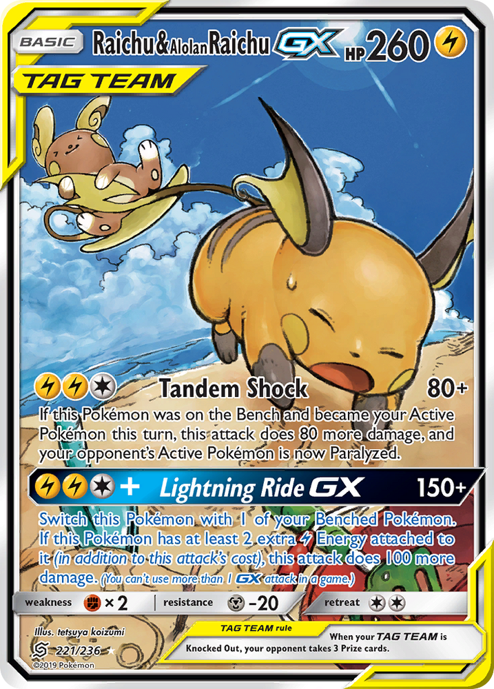 Raichu & Alolan Raichu GX (221/236) [Sun & Moon: Unified Minds] Graded CGC 10 Pristine