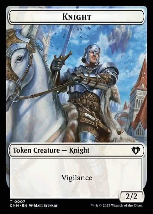 Treasure // Knight Double-Sided Token [Commander Masters Tokens]