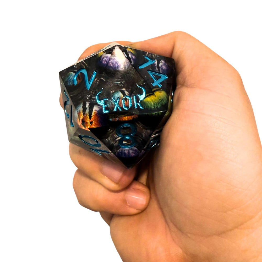 Exor Aqueous Giant 55mm Eye Cluster D20 Dice
