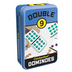 DOMINOES - CHICKENFOOT - DOUBLE 9 - COLOR - TIN