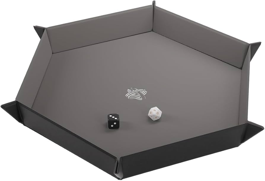 GAMEGENIC DICE TRAY HEXAGONAL BLACK/GRAY
