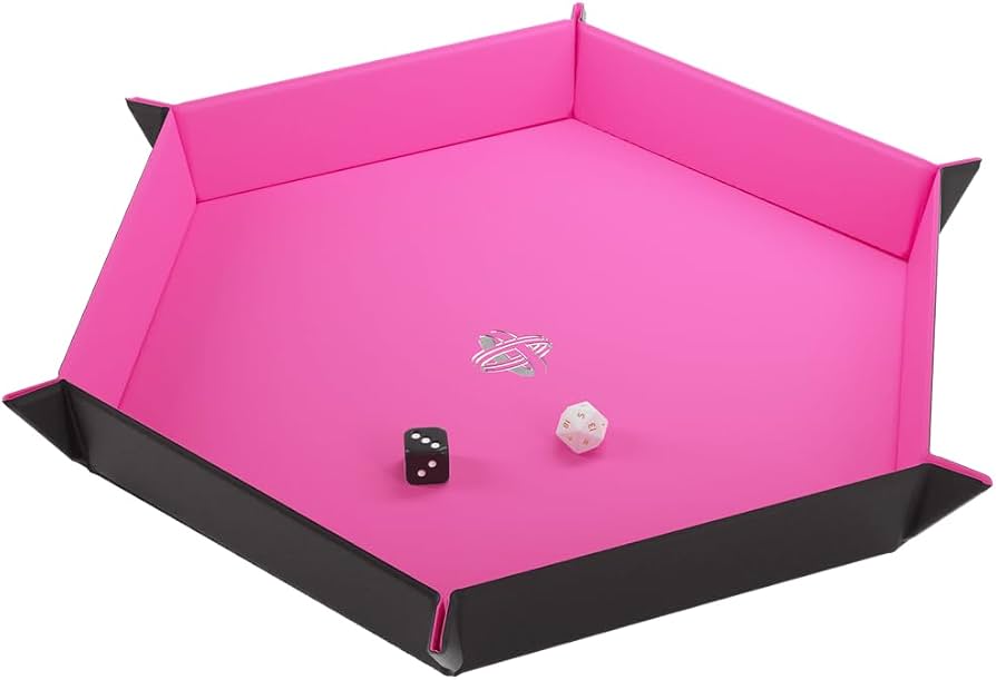 GAMEGENIC DICE TRAY HEXAGONAL BLACK/PINK