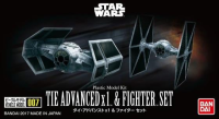 BANDAI VEHICLE MODEL 007 TIE ADVANCED x 1 & FIGHTER SET
