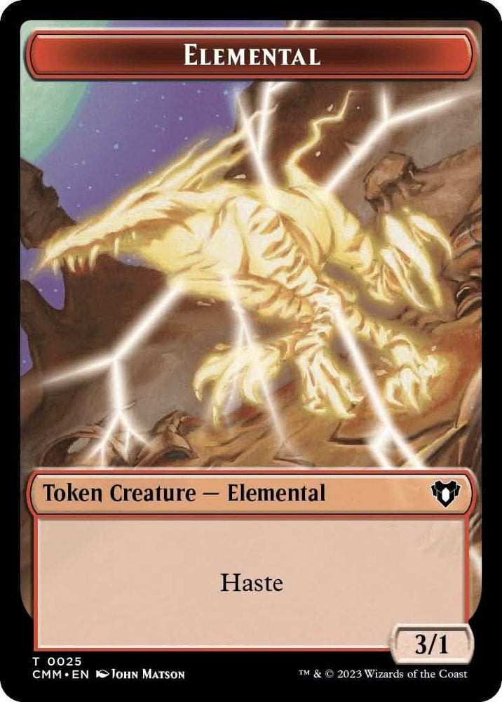 Elemental (0025) // Saproling Double-Sided Token [Commander Masters Tokens]