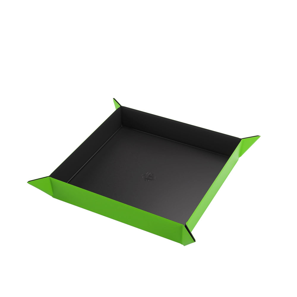 GAMEGENIC DICE TRAY SQUARE BLACK/GREEN