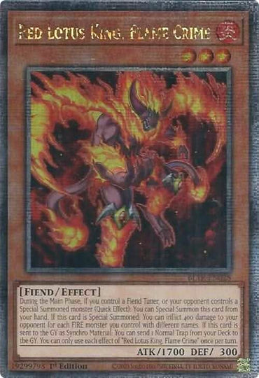 Red Lotus King, Flame Crime (Quarter Century Secret Rare) [BLTR-EN028] Quarter Century Secret Rare