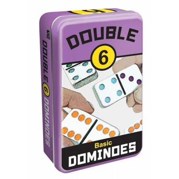 DOMINOES - BASIC - DOUBLE 6 - COLOR - TIN