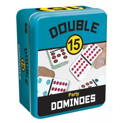 DOMINOES - PARTY - DOUBLE 15 - COLOR - TIN