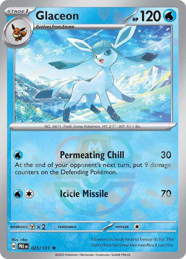 Glaceon (025/131) (Master Ball Pattern) [Scarlet & Violet: Prismatic Evolutions]