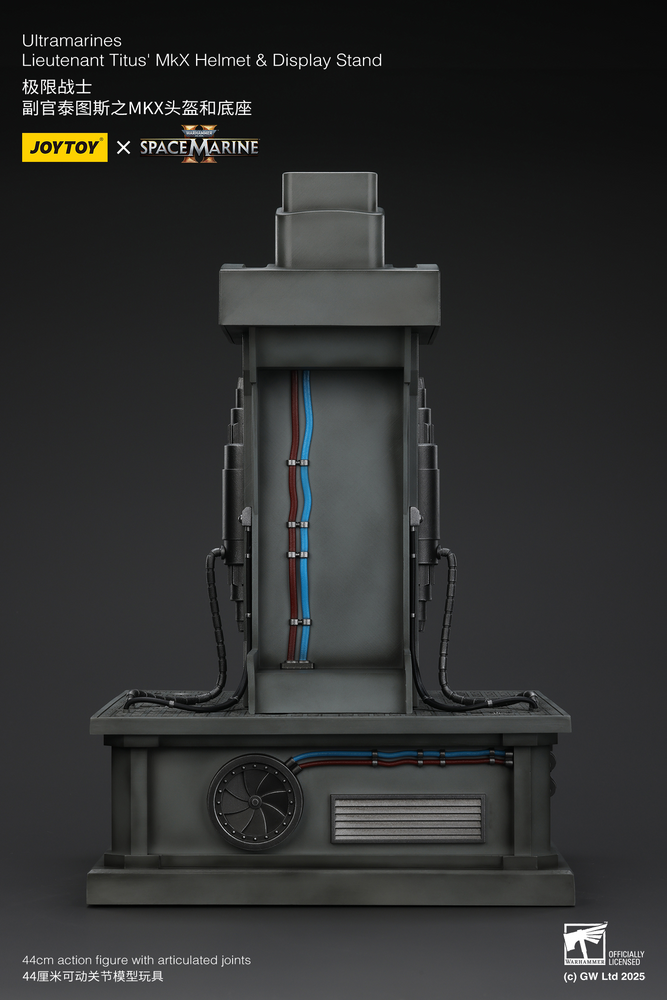 JOYTOY ULTRAMARINES LIEUTENANT TITUS' MKX HELMET & DISPLAY STAND