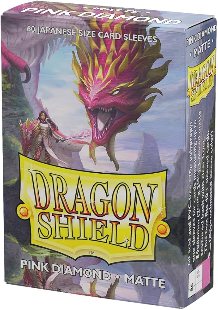 DRAGON SHIELD SLEEVES JAPANESE MATTE PINK DMD 60CT