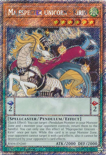 Majespecter Unicorn - Kirin [RA04-EN260] Platinum Secret Rare