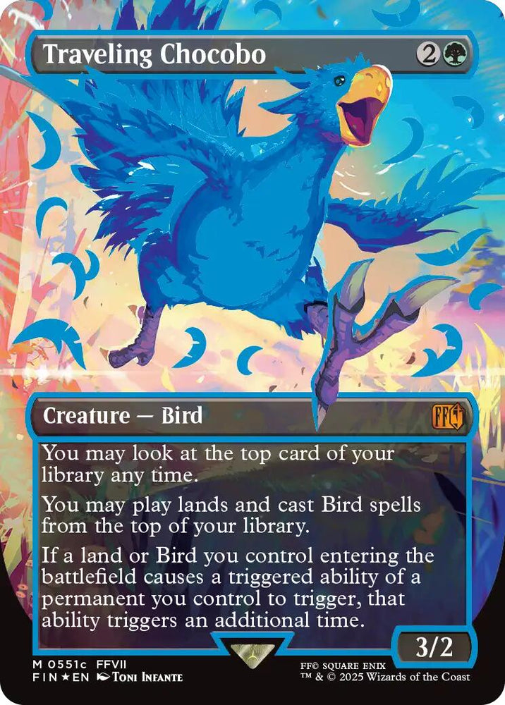 Traveling Chocobo (Borderless) (Neon Ink Blue) [FINAL FANTASY]