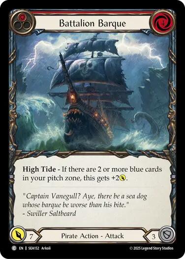 Battalion Barque (Red) [SEA152] (High Seas)  Rainbow Foil