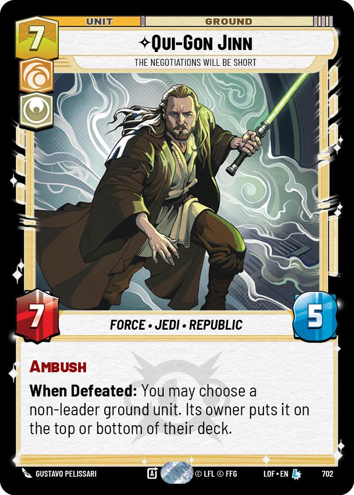 Qui-Gon Jinn - The Negotiations Will Be Short (702) (Foil) (702) [Legends of the Force]