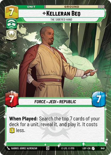 Kelleran Beq - The Sabered Hand (840) (Hyperspace Foil) (840) [Legends of the Force]