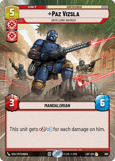 Paz Vizsla - Unyielding Warrior (893) (Hyperspace Foil) (893) [Legends of the Force]