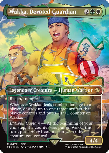 Wakka, Devoted Guardian (Borderless) (Chocobo Track Foil) [FINAL FANTASY Commander]