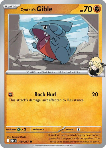 Cynthia's Gible (109/217) [Mega Evolution: Ascended Heroes]