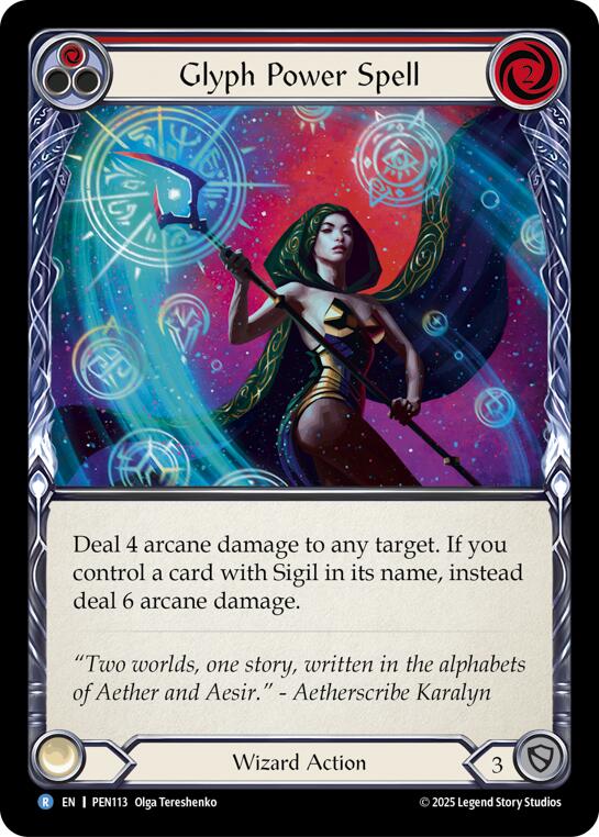 Glyph Power Spell (Red) (Regular) [PEN113] (Compendium of Rathe)