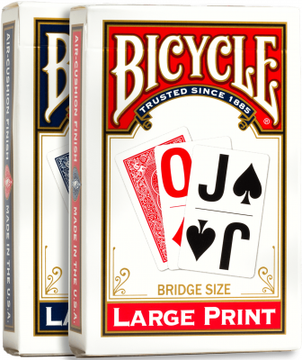 BICYCLE PLAYING CARDS - BRIDGE SIZE: LARGE PRINT