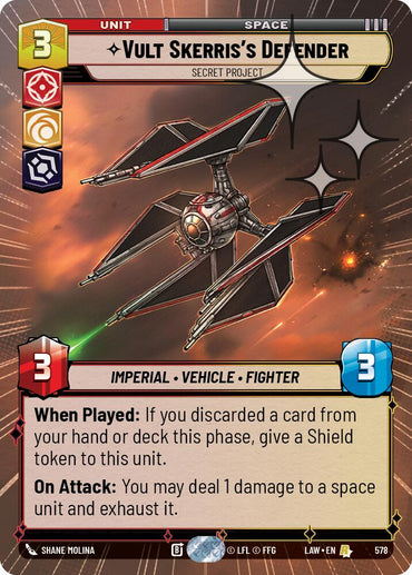 Vult Skerris's Defender - Secret Project (578) (Hyperspace Foil) (578) [A Lawless Time]