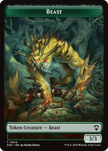 Beast // Fractal (0004) Double-Sided Token [Secrets of Strixhaven Commander Tokens]