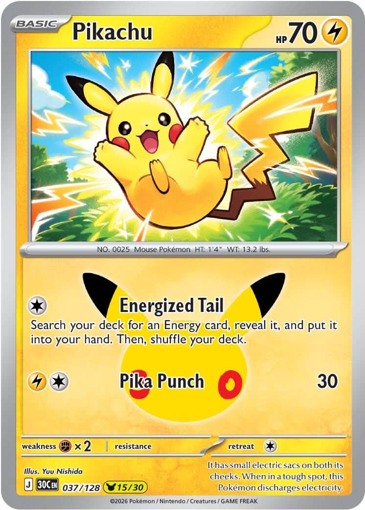 Pikachu (037/128) [Mega Evolution: 30th Celebration]
