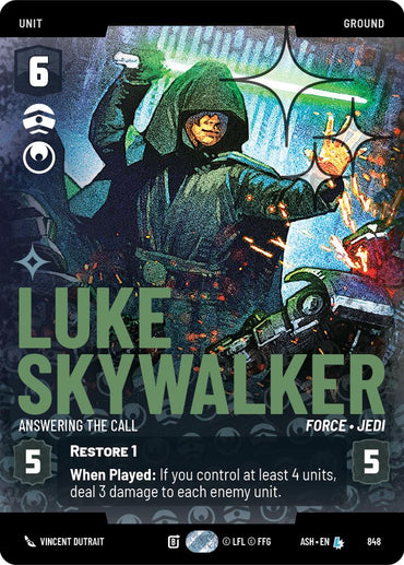 Luke Skywalker - Answering the Call (848) (Prestige Foil) (848) [Ashes of the Empire]