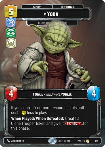 Yoda - Begun, the Clone War Has (216) (Foil) (216) [Sector and Regional Promos: Season 2]