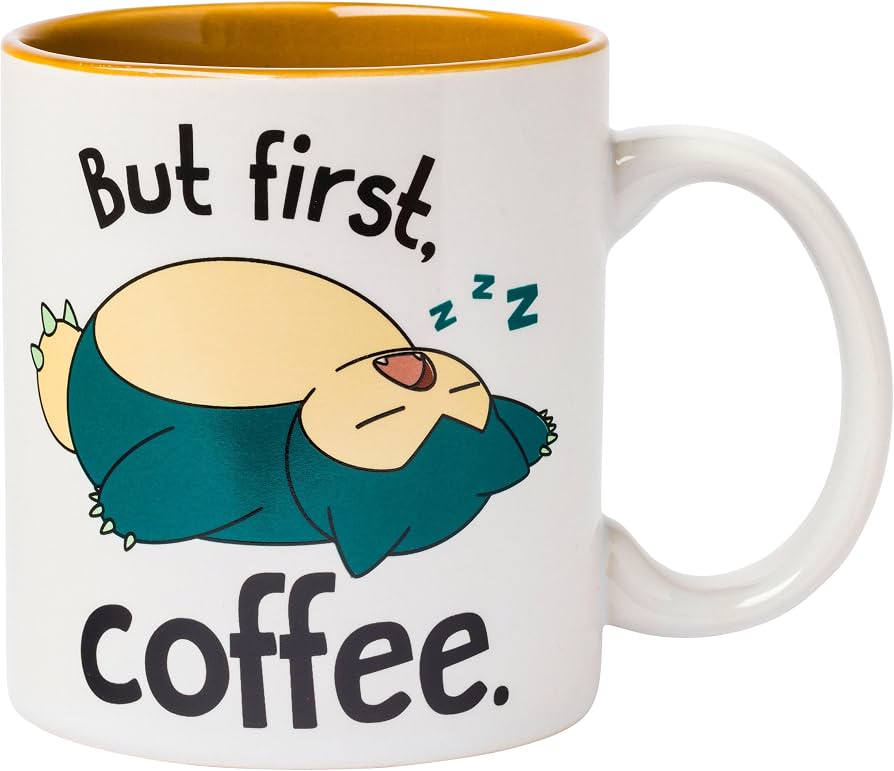 POKEMON SNORLAX BUT FIRST COFFEE CERAMIC MUG