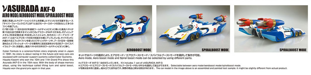 Aoshima 1/24 Cyber Formula New Asurada AKF-0 Aero Mode/Aeroboost Mode/Spiralboost Mode