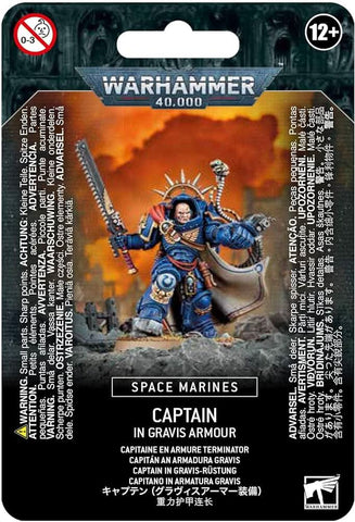 WARHAMMER 40,000 SPACE MARINES CAPTAIN IN GRAVIS ARMOUR