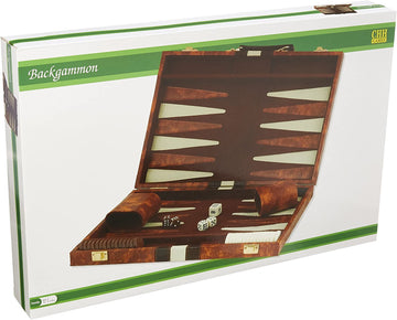CHH 18" BROWN/TAN BACKGAMMON SET
