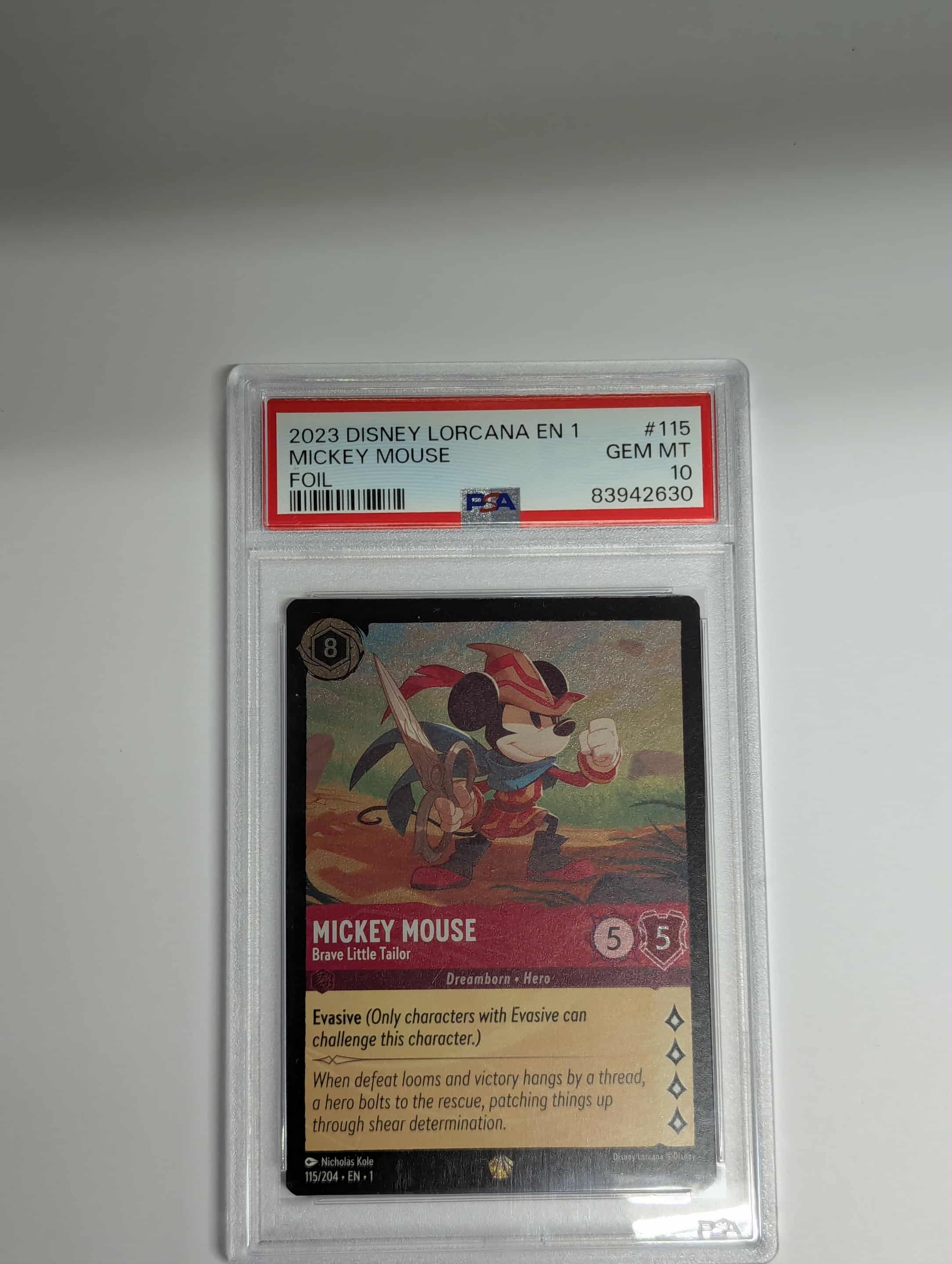 Mickey Mouse - Brave Little Tailor - Cold Foil (115/204) Graded PSA 10
