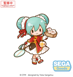 FUWA PETIT HATSUNE MIKU SERIES PERCHING MINI FIGURE HATSUNE MIKU VOL.2 (EX) [PACK OF: 1 CHINATOWN, 1 SWIMSUIT]