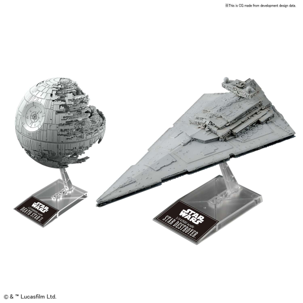 BANDAI 1/2,700,000 DEATH STAR II & 1/14,500 STAR DESTROYER