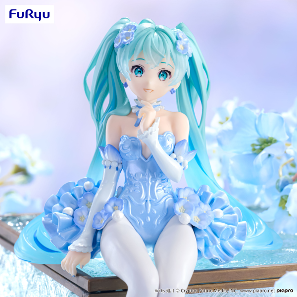Hatsune Miku Noodle Stopper Figure -Flower Fairy Nemophila Pail Blue Color ver.-