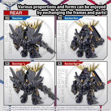 SD GUNDAM CROSS SILHOUETTE UNICORN GUNDAM 02 BANSHEE (DESTROY MODE) & BANSHEE NORN PARTS SET